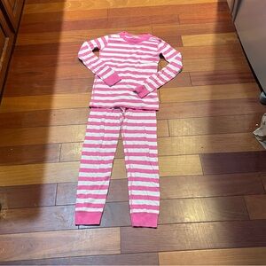 Hanna Andersson Striped Pink and White Pajama Set